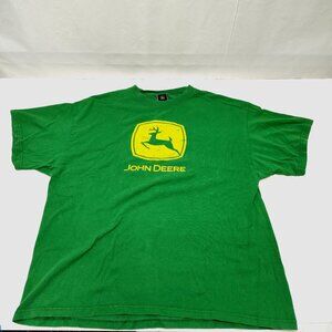 John Deere Green Logo T-Shirt  Men's XL Preshrunk Cotton Classic Casual Tee VTG